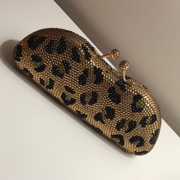 🤩🤩STUNNING Leopard Rhinestone Clutch - Picture 1 of 5